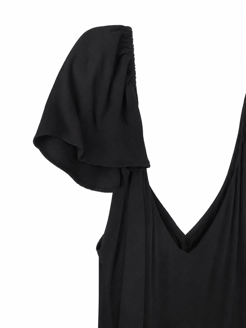 NWT Quince Georgette Short Sleeve Midi DressTrue Black Size XL Minimalist Casual - Picture 3 of 11